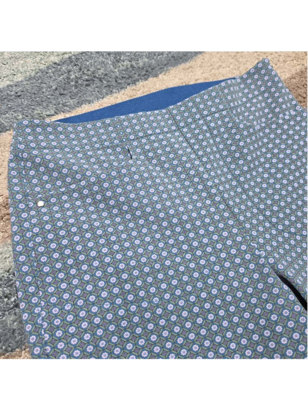 RLX Ralph Lauren Golf Pants Women's Size 4 Blue Diamond Print Stretch - Picture 3 of 13